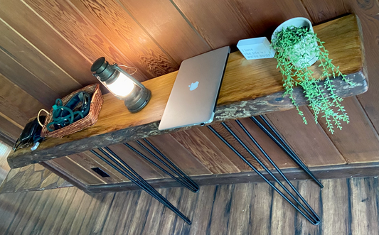 Narrow Sycamore Live Edge Wood Entryway Table|Rustic Console Table|Farmhouse Sofa Table|Modern Wood Entry Table|Live Edge Display Table