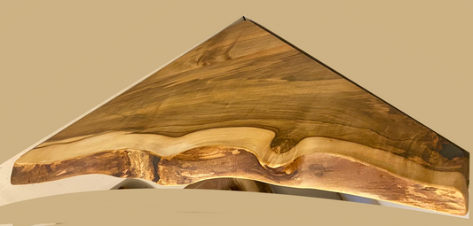 Dark Heartwood Maple Floating Corner Shelf