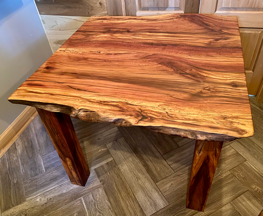 Live Edge Sycamore Kitchen Table with Custom Sycamore Legs