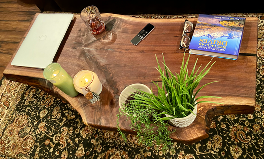Rustic Live Edge Walnut Coffee Table|Stunning Live Edge Wood Coffee Table|Natural Edge Black Walnut Table|Live Edge Wood Rustic Walnut Table