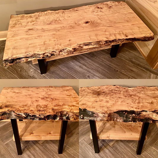 Bird's Eye and Spalted Maple Set with Shelf Addition