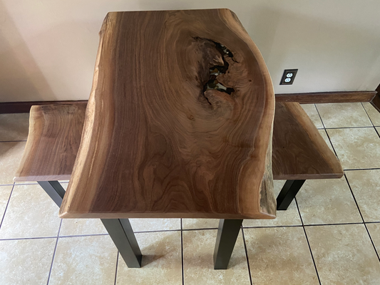 Sentimental Walnut Eat-In Table and Matching Chairs
