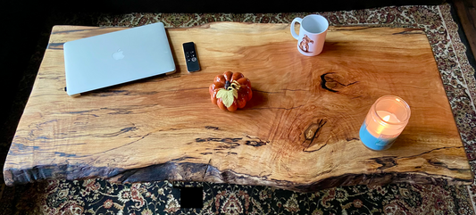 High Figure Large Live Edge Spalted Sycamore Coffee Table