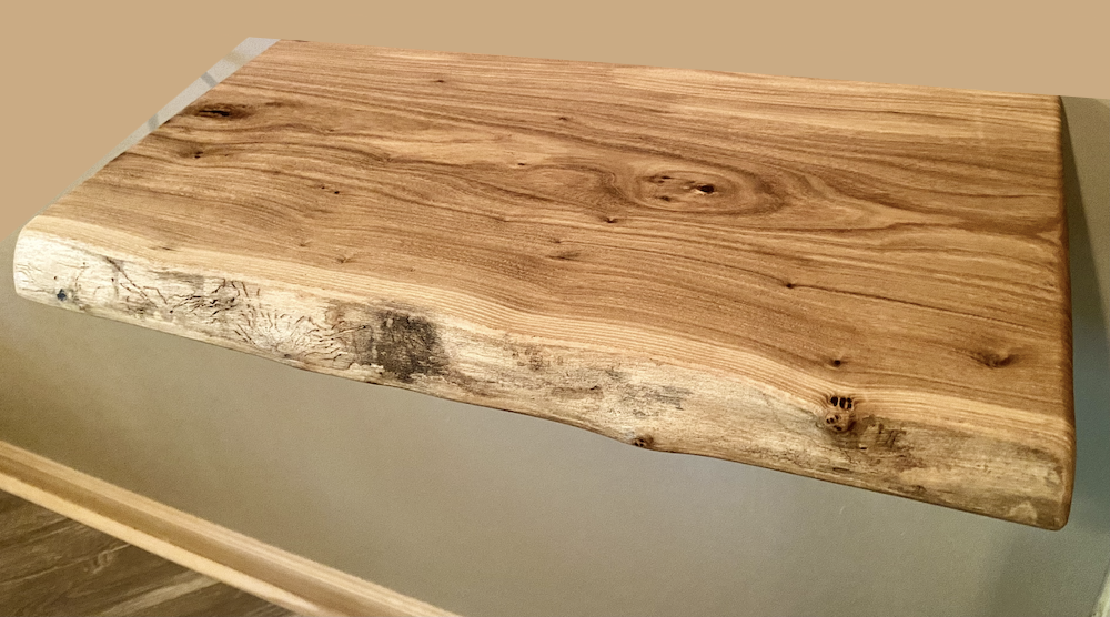 Live Edge English Chestnut Wood Customizable Floating Shelves