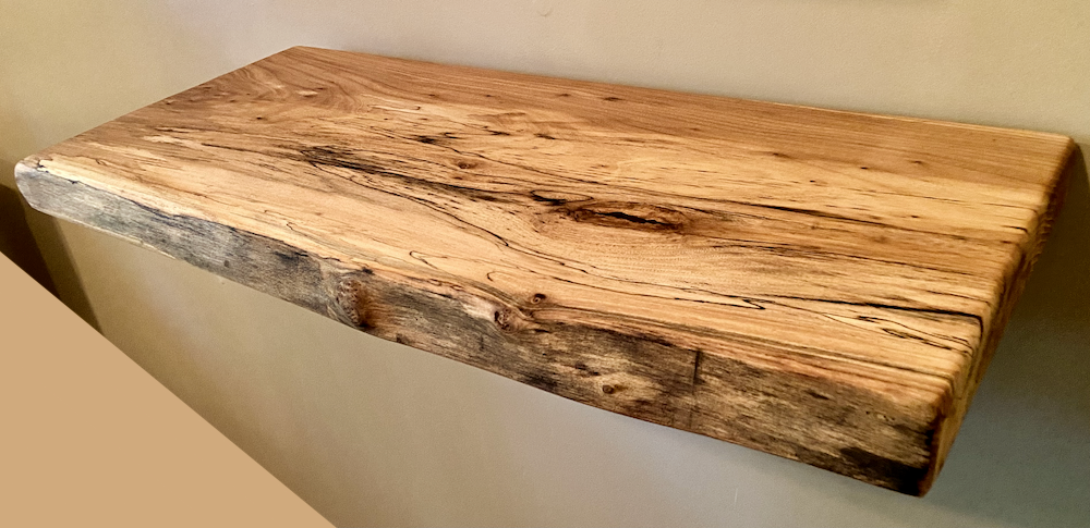 Live Edge English Chestnut Wood Customizable Floating Shelves