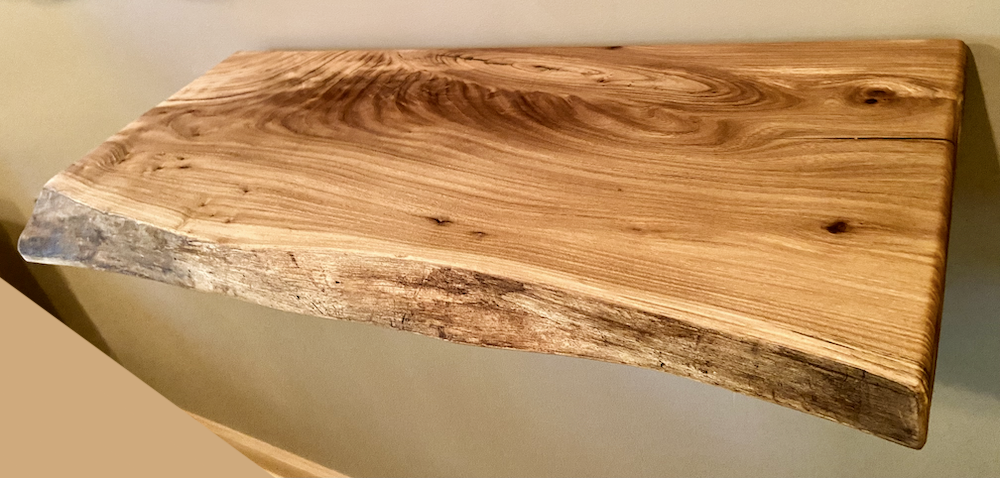 Live Edge English Chestnut Wood Customizable Floating Shelves