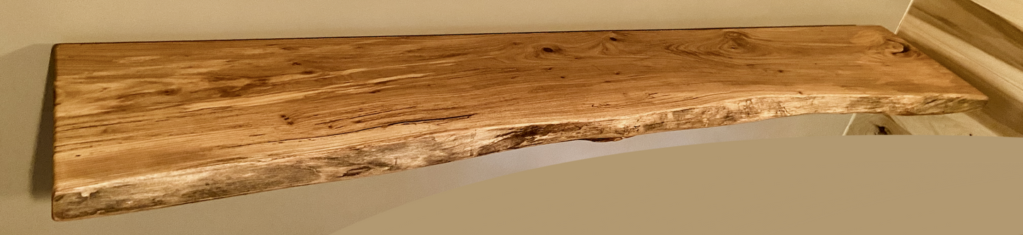 Live Edge English Chestnut Wood Customizable Floating Shelves