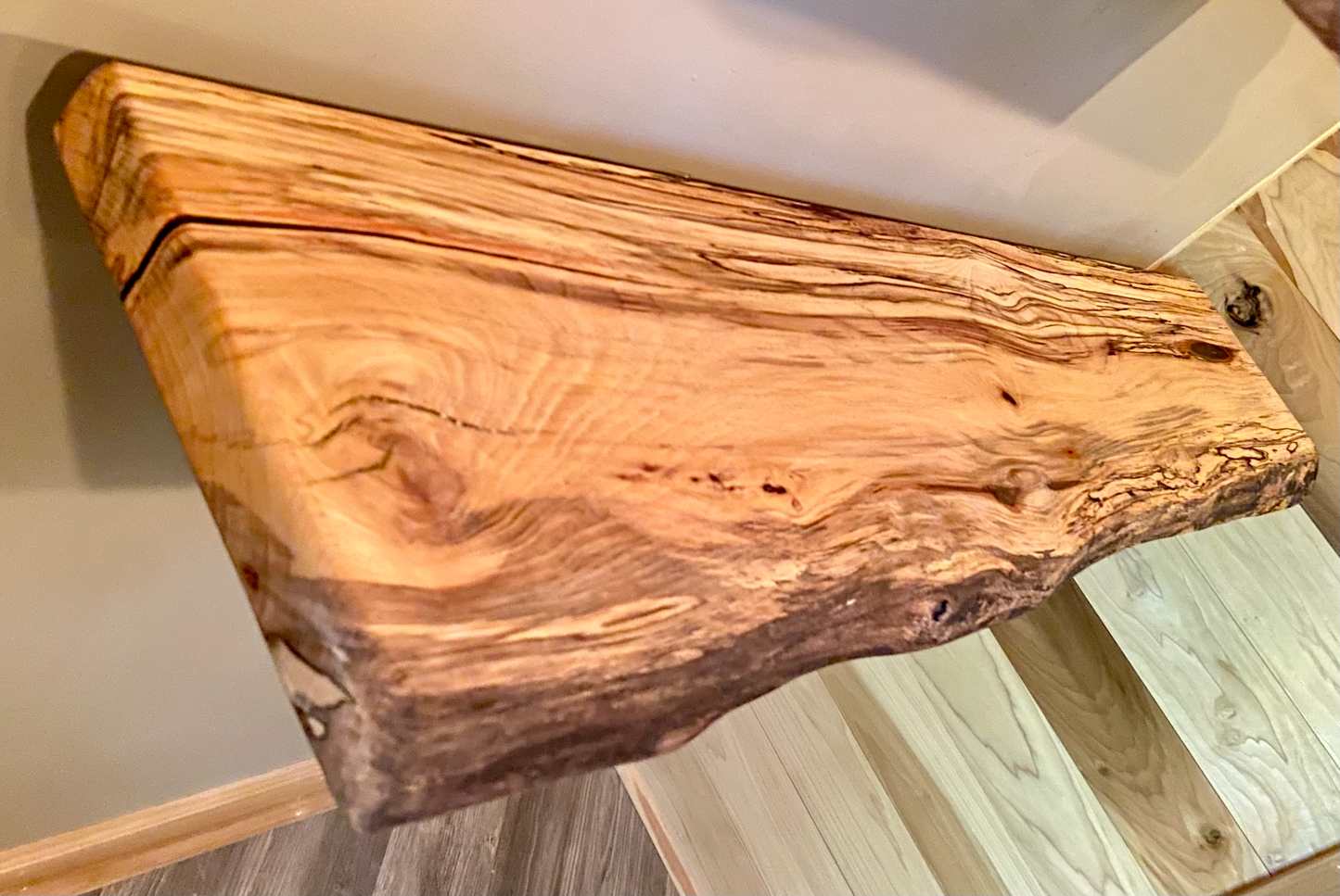 Live Edge Spalted Maple Inside Corner Shelves