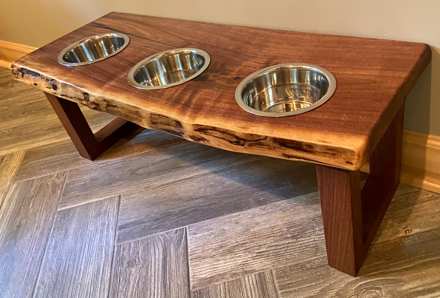 Walnut Pet Bowl Stand – Wag and Wood