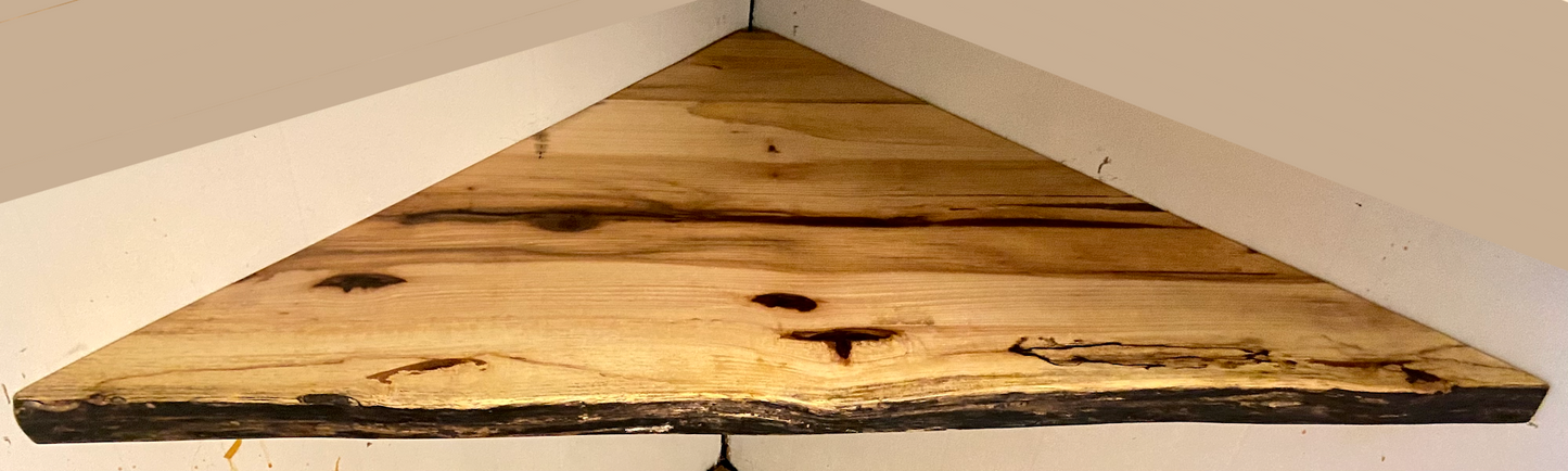 Live Edge Spalted Maple Inside Corner Shelves