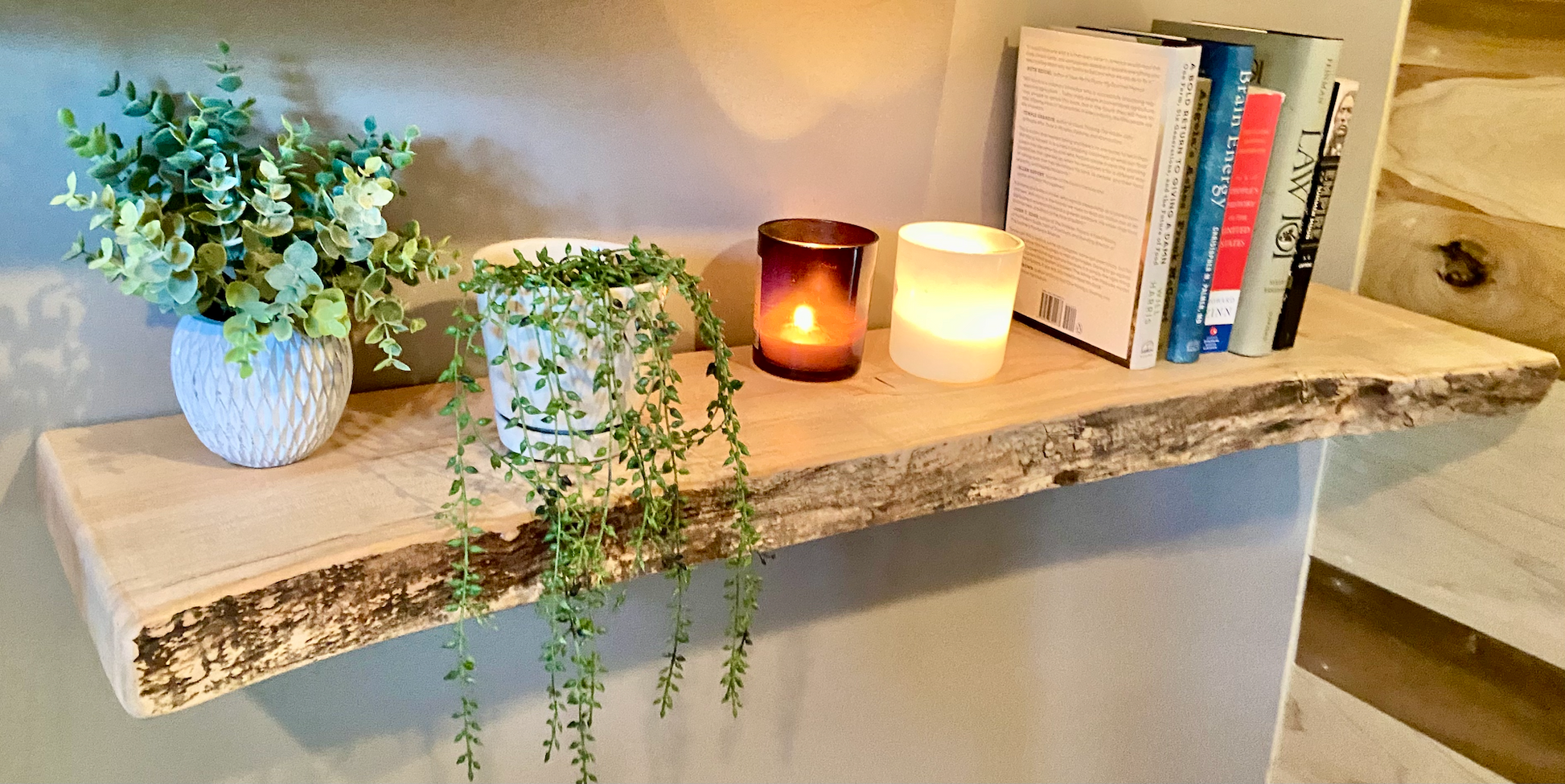 Modern Live Edge Maple Floating Shelf|Spalted Maple Natural Edge Wood Shelf|Live Edge Ambrosia Maple Shelf|Live Edge White Maple Mantel