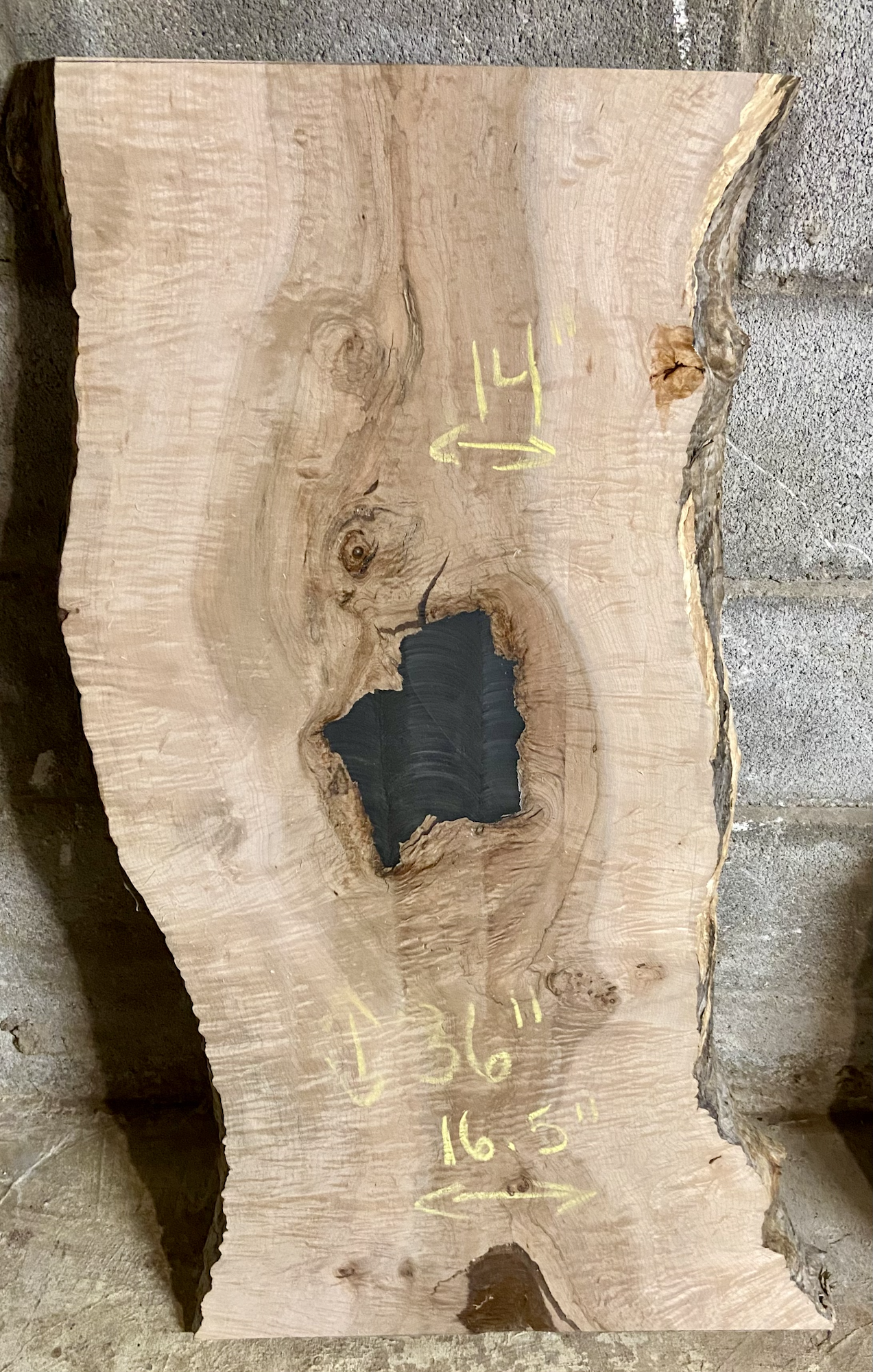 Live Edge Curly Maple Accent Table