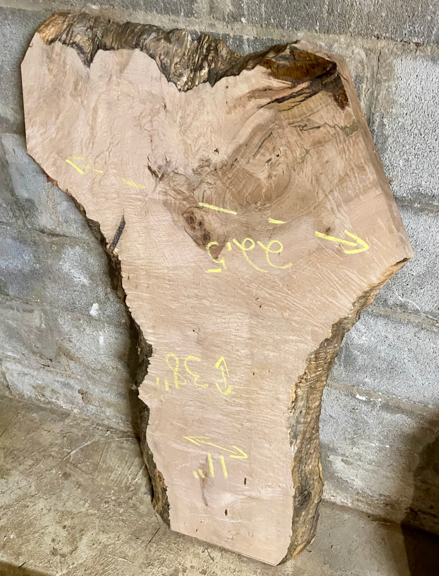 Live Edge Forked Maple Wood Accent Table