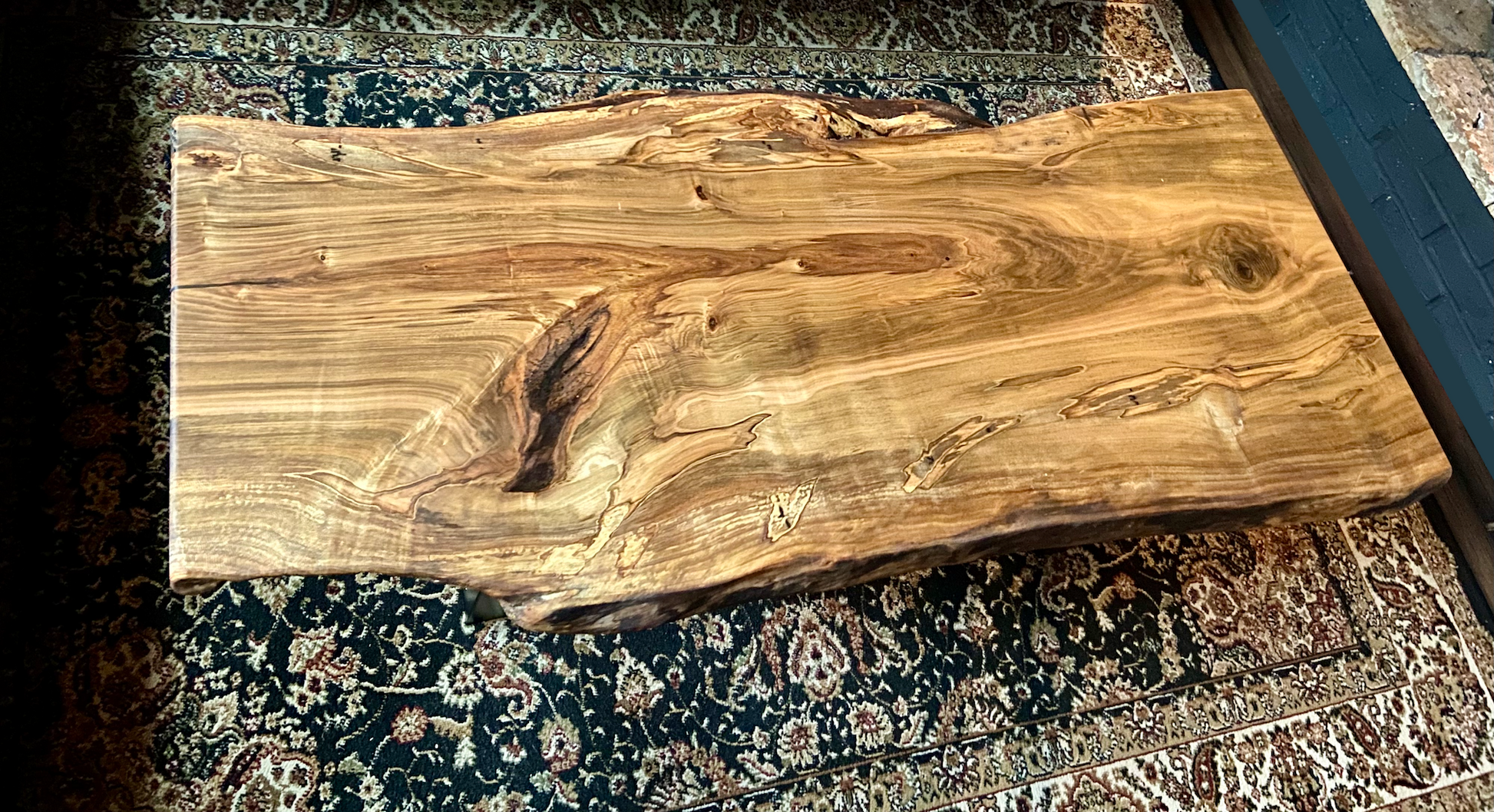 Unique Live Edge Wormy Maple Table|Live Edge Spalted Maple Wood Coffee Table|Live Edge Rustic Table|Natural Edge Ambrosia Maple Coffee Table