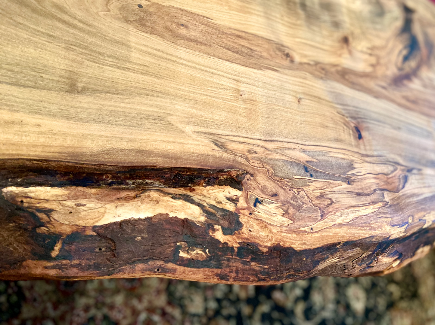 Unique Live Edge Wormy Maple Table|Live Edge Spalted Maple Wood Coffee Table|Live Edge Rustic Table|Natural Edge Ambrosia Maple Coffee Table