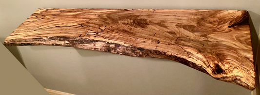 BISBEE Collection - Customizable Live Edge Spalted Maple or Ambrosia Maple Wood Floating Shelves