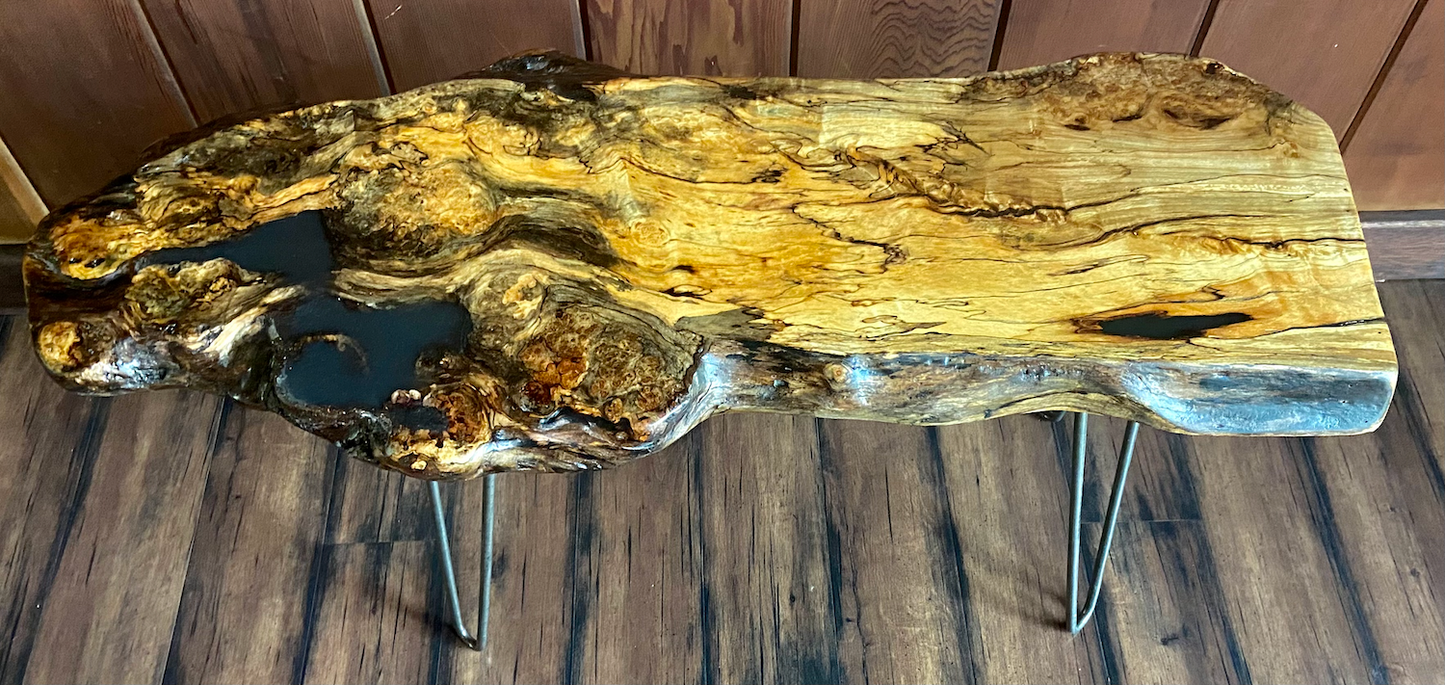 Ultra Spalted Burl Maple Accent Table