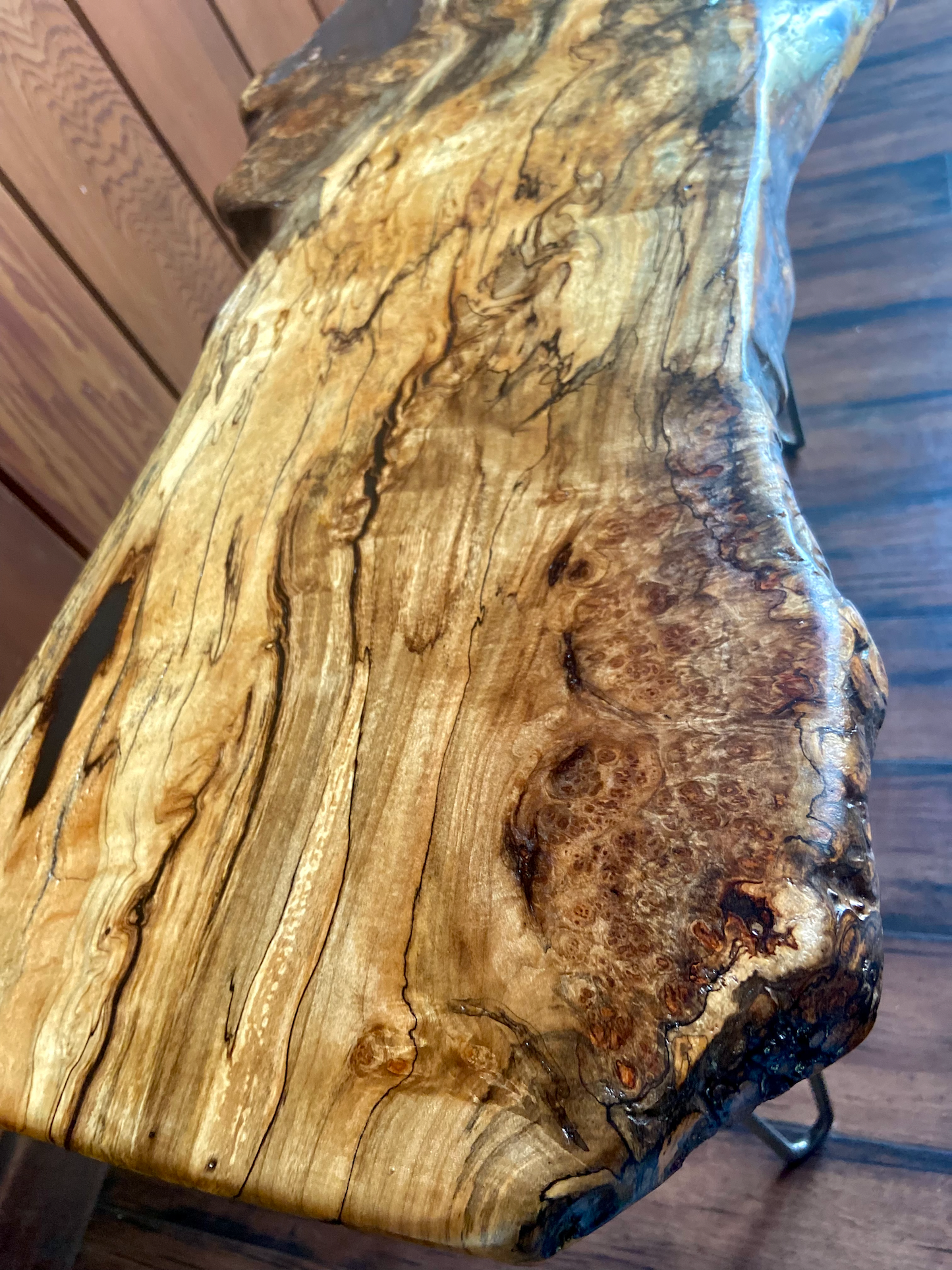 Ultra Spalted Burl Maple Accent Table