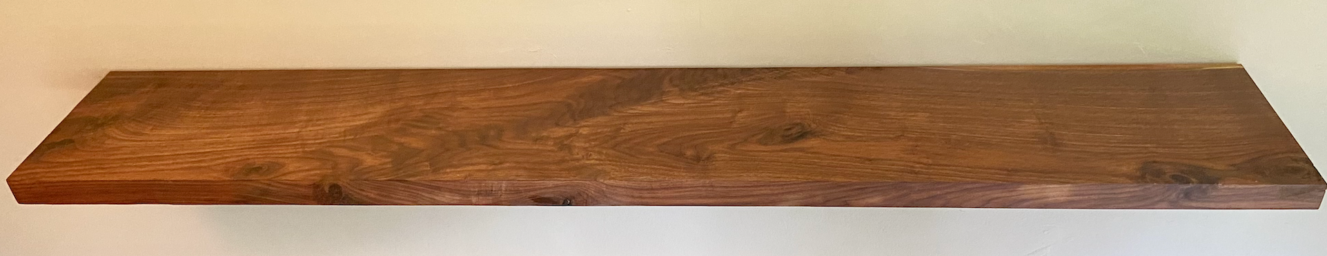  Straight Edge Black Walnut Floating Shelf|Modern Rustic Farmhouse Walnut Wood Floating Display Shelf|Solid Wood Wall Hanging Plant Shelf
