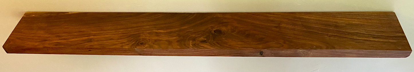  Straight Edge Black Walnut Floating Shelf|Walnut Wood Floating Display Shelf|Solid Wood Wall Hanging Plant Shelf|Solid Hardwood Walnut Shelf