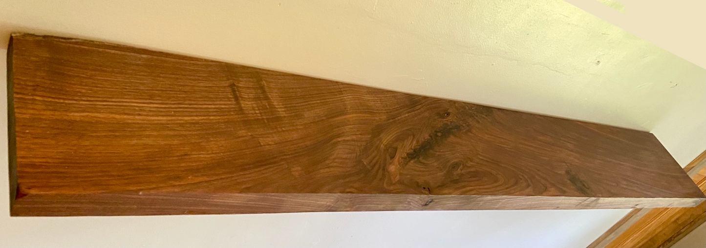  Straight Edge Black Walnut Floating Shelf|Walnut Wood Floating Display Shelf|Solid Wood Wall Hanging Plant Shelf|Solid Hardwood Walnut Shelf