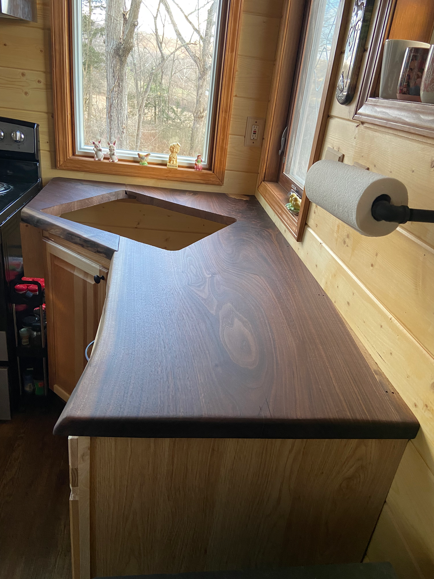 Tiny House Live Edge Walnut Countertops