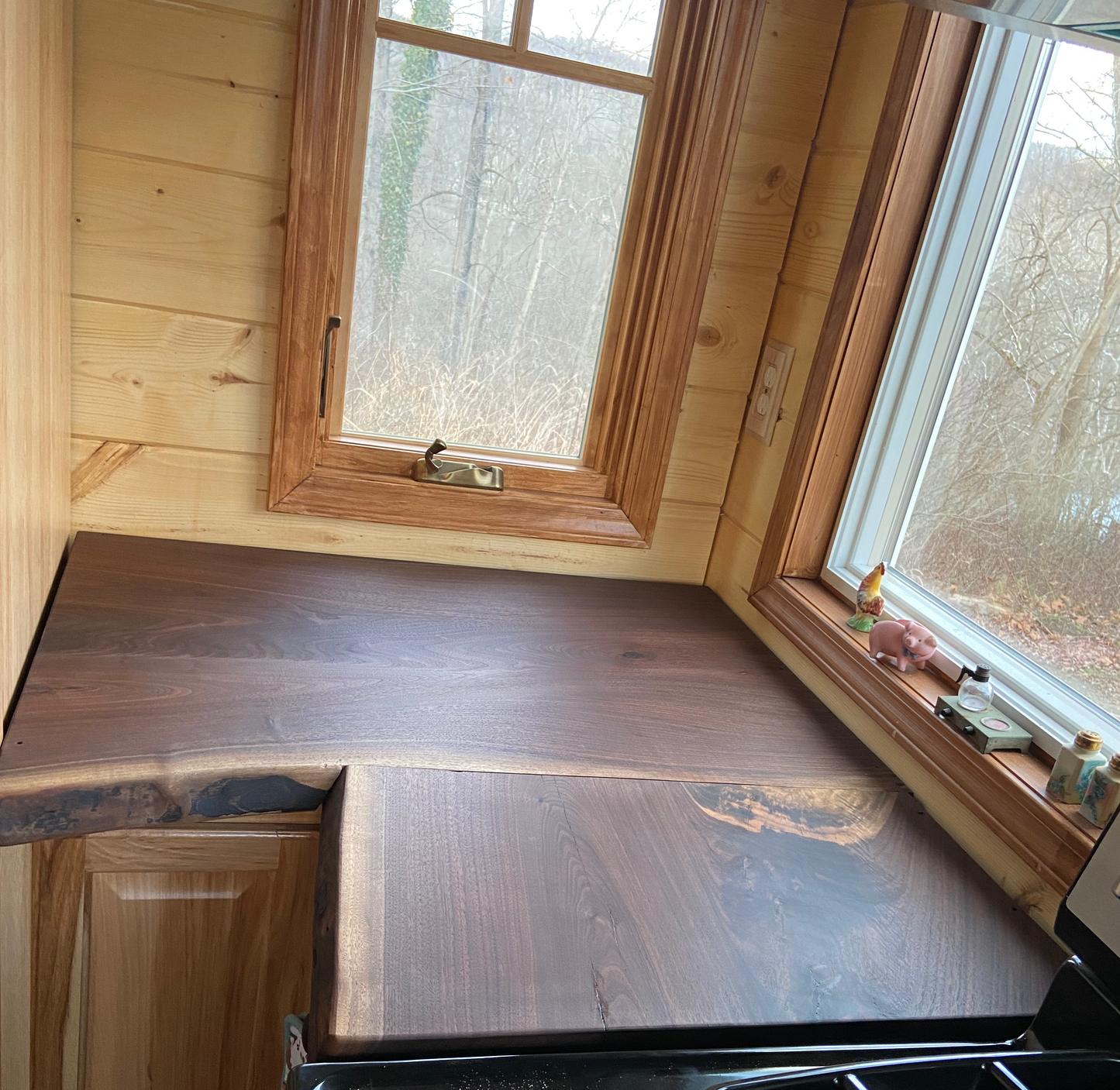 Tiny House Live Edge Walnut Countertops