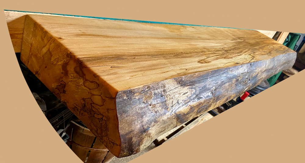 Live Edge Spalted Maple Mantel