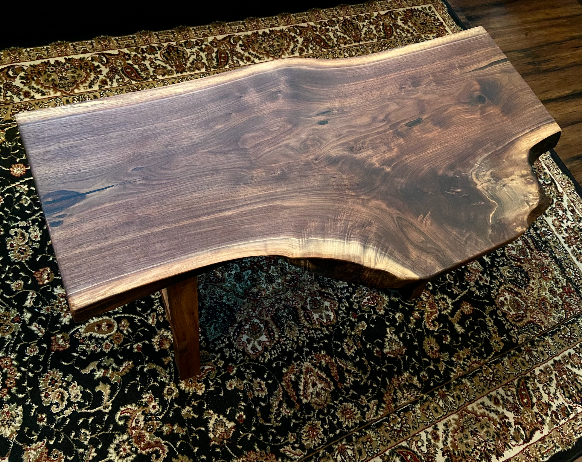  Walnut Rustic Live Edge Wood Table|Forked Walnut Wood Coffee Table|Natural Edge Wood Walnut Table|Rustic Wood Display Table w/Unique Grains