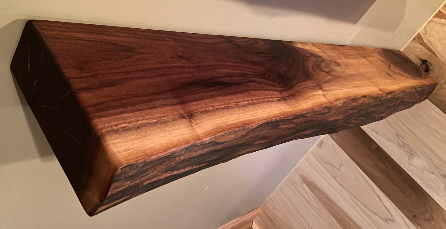 Live Edge Walnut Mantel