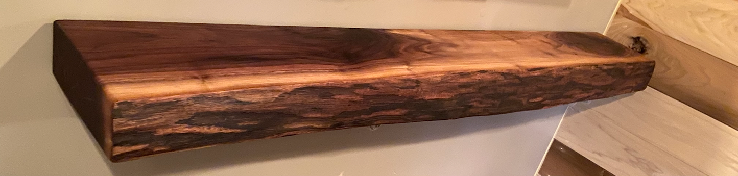 Live Edge Walnut Mantel