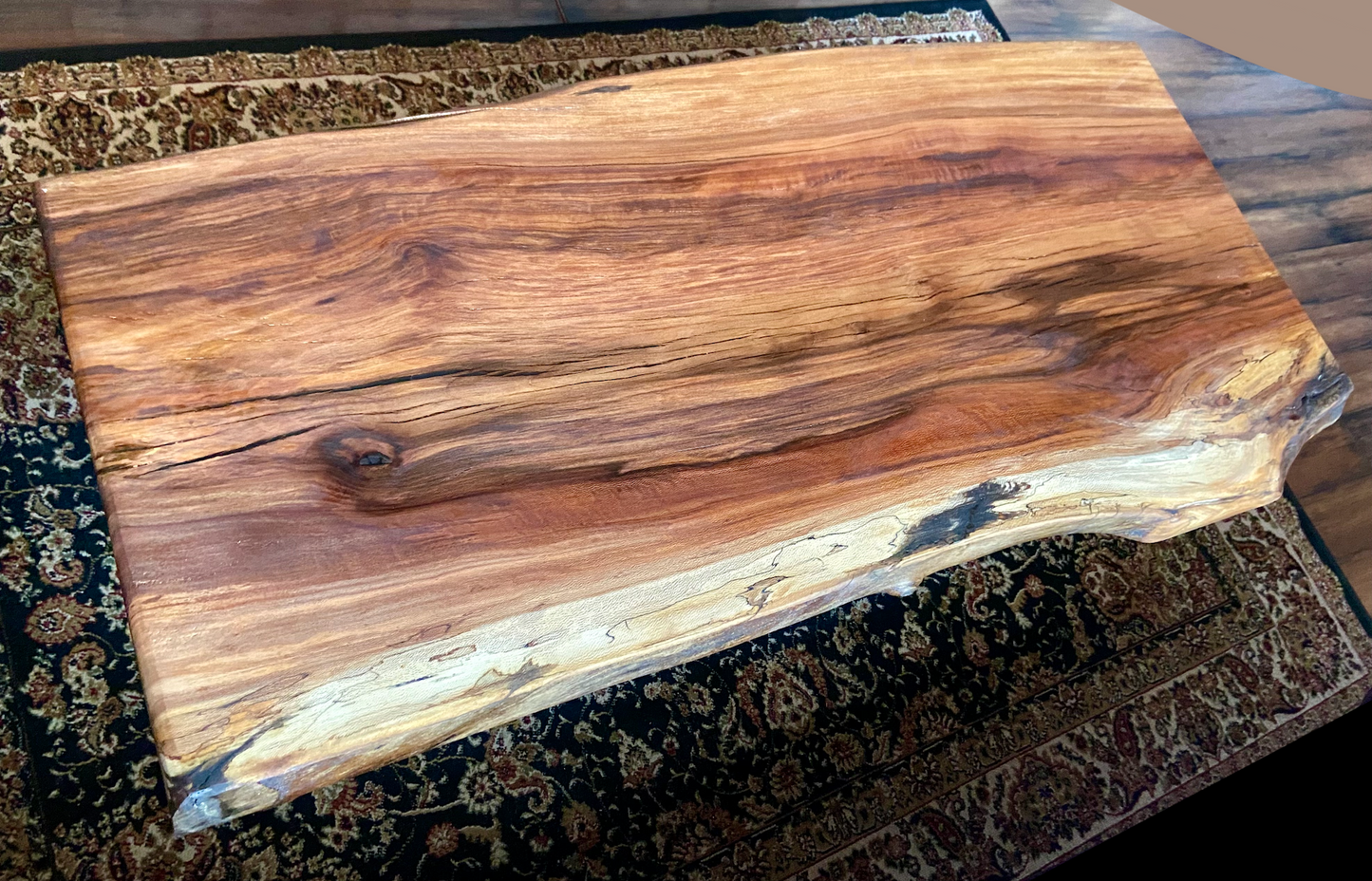 Large Live Edge Spalted Maple Sycamore Table|Natural Wood Coffee Table|Live Edge Coffee Table|Live Edge Sycamore Table|Large Coffee Table