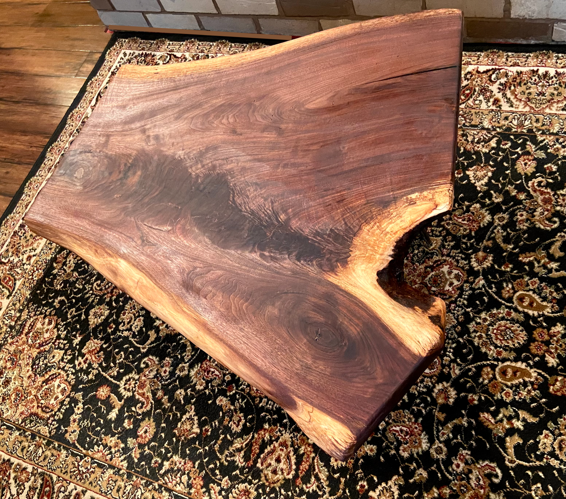 Wide Forked Live Edge Walnut Table|Stunning Live Edge Wood Coffee Table|Natural Edge Black Walnut Table|Live Edge Wood Rustic Walnut Table