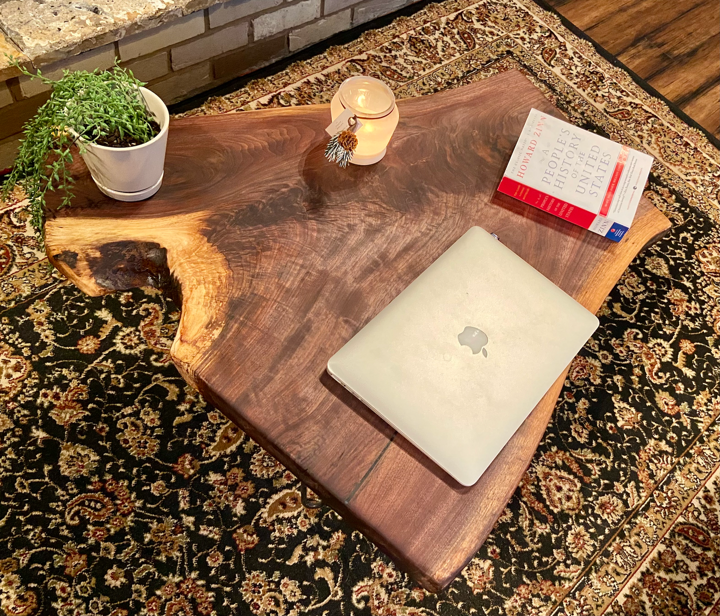 Wide Forked Live Edge Walnut Table|Stunning Live Edge Wood Coffee Table|Natural Edge Black Walnut Table|Live Edge Wood Rustic Walnut Table