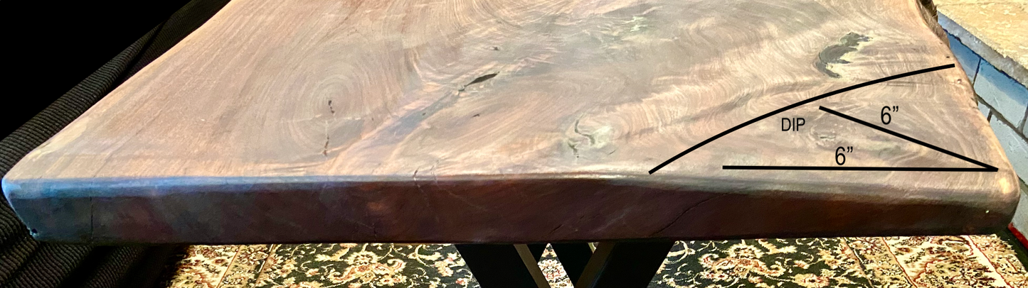 Wide Wavy Live Edge Walnut Coffee Table|Live Edge Wood Coffee Table|Live Edge Black Walnut Wood Table|Live Edge Rustic Wood Walnut Table