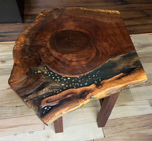 Live Edge Walnut End Tables from the same slab