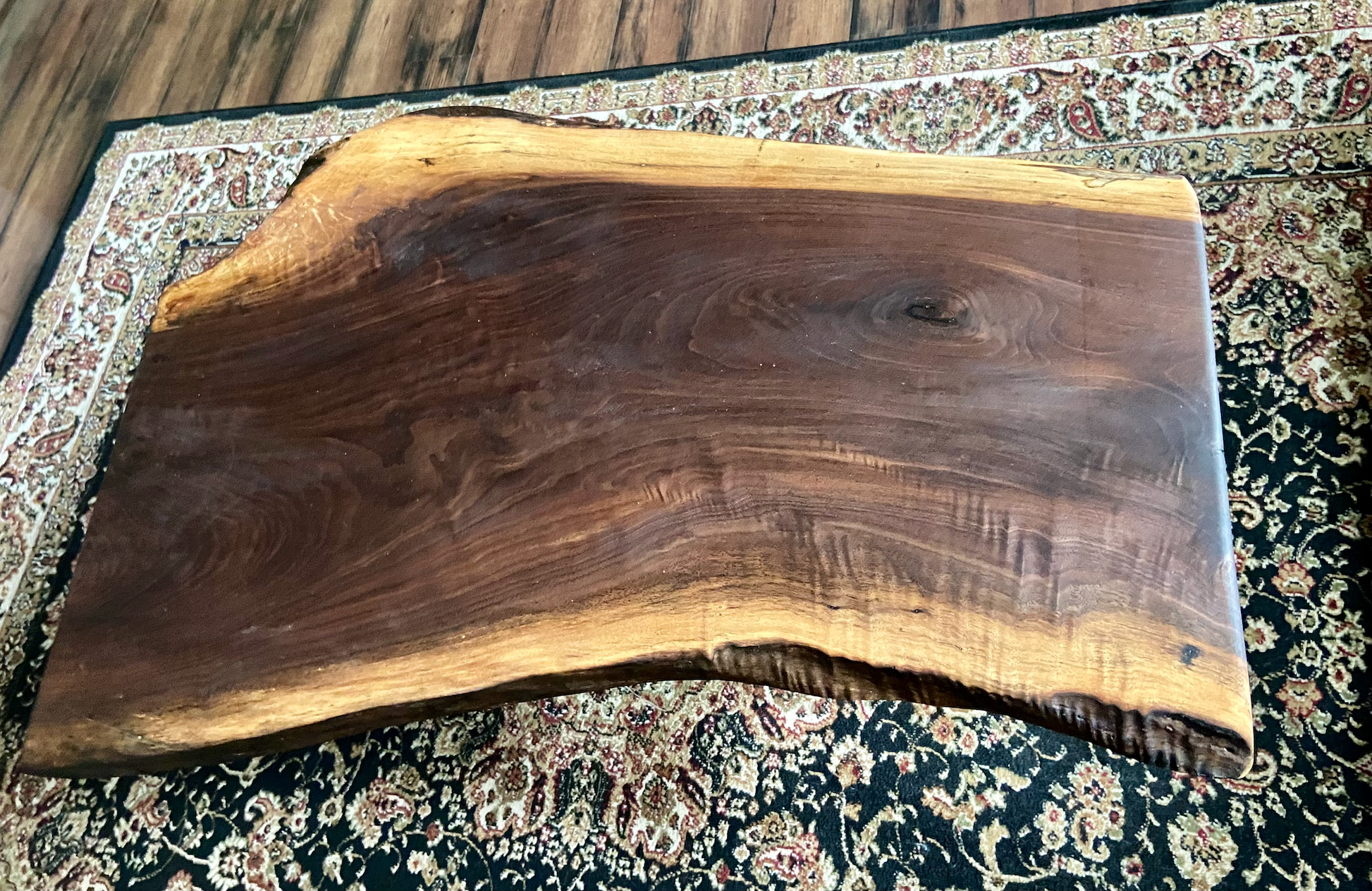 QUICK SHIP-Curved Live Edge Walnut Coffee Table|Live Edge Wood Coffee Table|Natural Edge Black Walnut Table|Live Edge Rustic Walnut Table