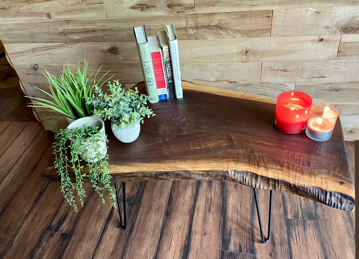 QUICK SHIP-Curved Live Edge Walnut Coffee Table|Live Edge Wood Coffee Table|Natural Edge Black Walnut Table|Live Edge Rustic Walnut Table