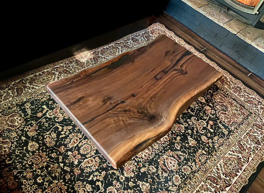 Beautiful Wavy Live Edge Walnut Coffee Table|Live Edge Wood Coffee Table|Natural Edge Black Walnut Table|Live Edge Rustic Walnut Table