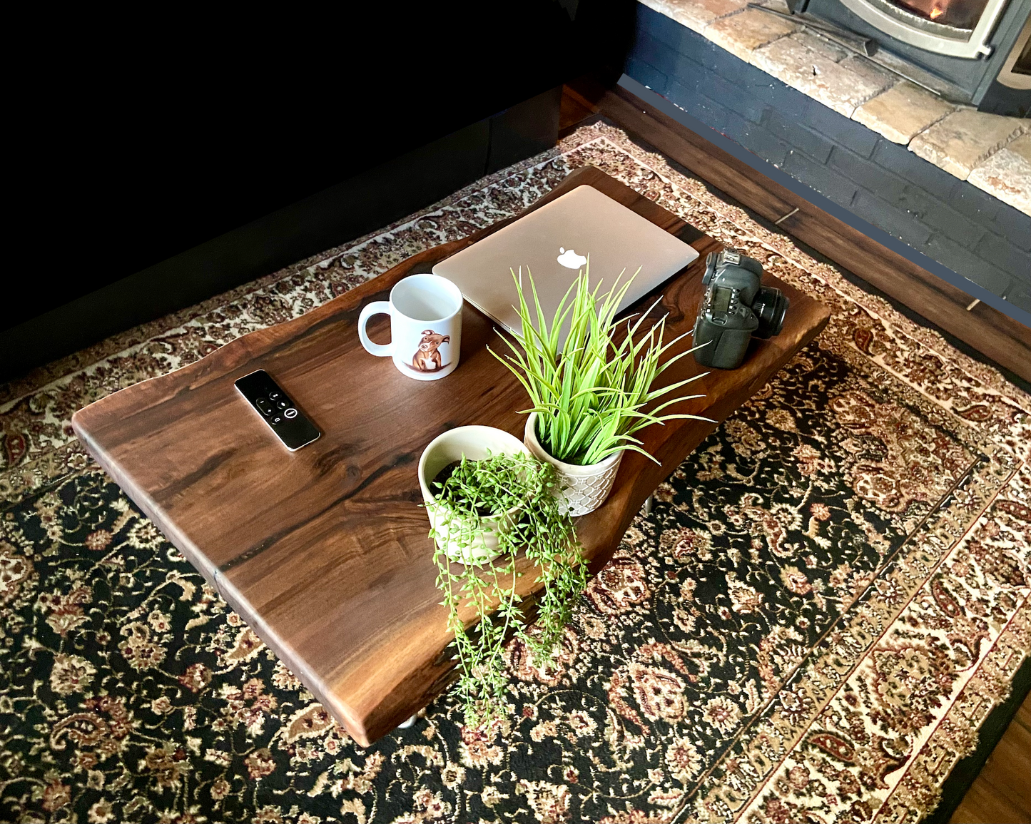 Beautiful Wavy Live Edge Walnut Coffee Table|Live Edge Wood Coffee Table|Natural Edge Black Walnut Table|Live Edge Rustic Walnut Table