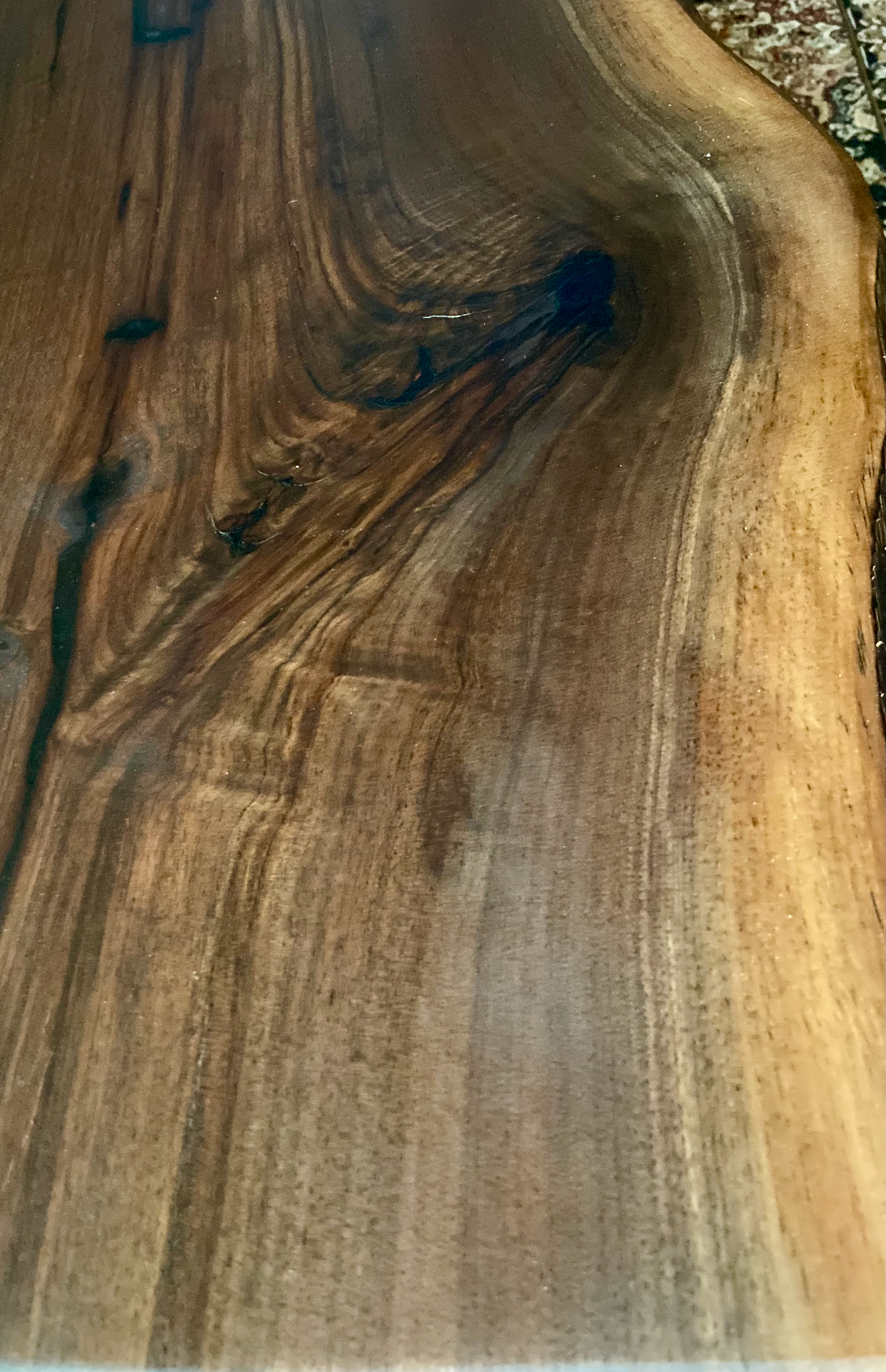 Beautiful Wavy Live Edge Walnut Coffee Table|Live Edge Wood Coffee Table|Natural Edge Black Walnut Table|Live Edge Rustic Walnut Table