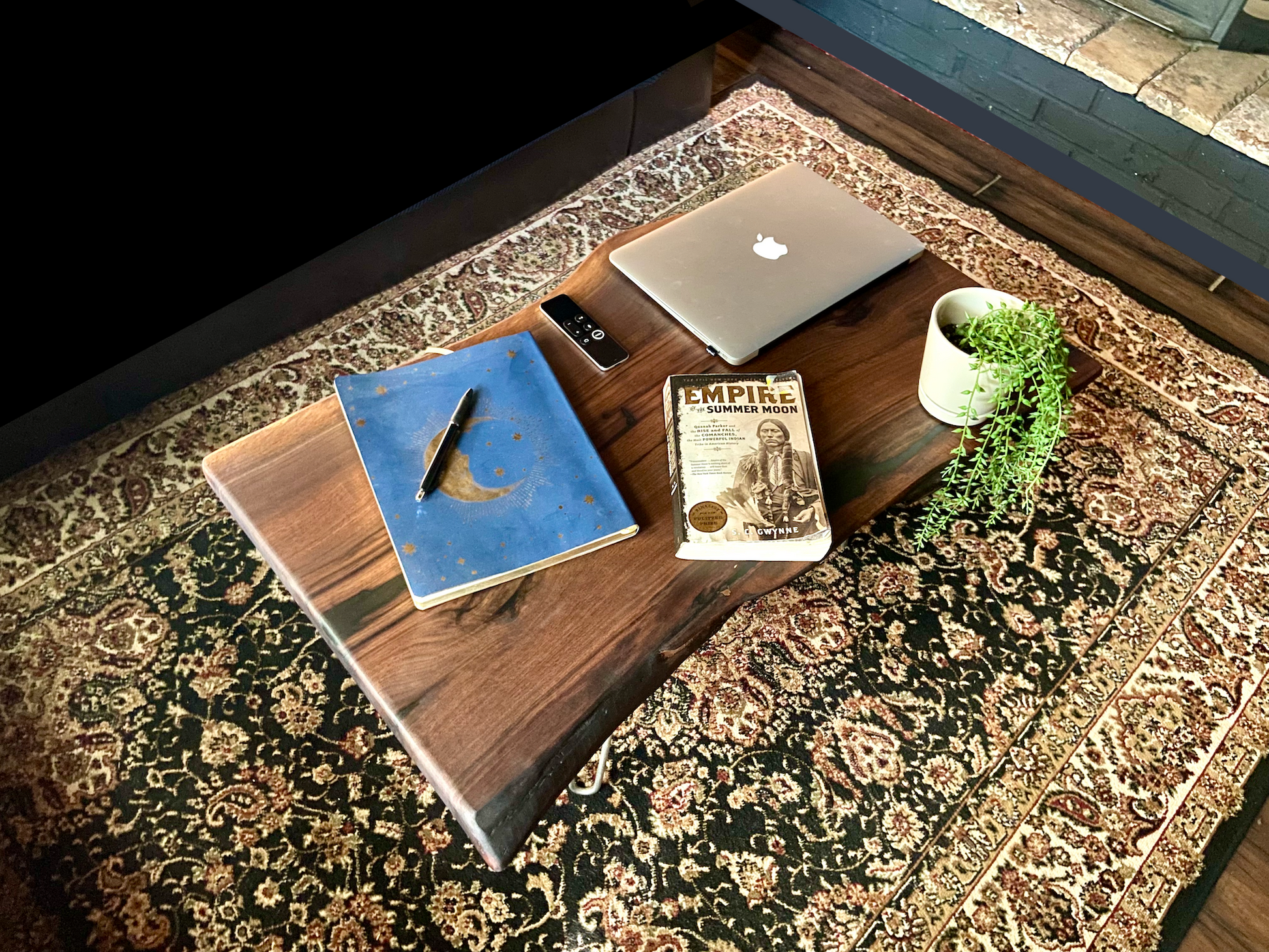 Beautiful Wavy Live Edge Walnut Coffee Table|Live Edge Wood Coffee Table|Natural Edge Black Walnut Table|Live Edge Rustic Walnut Table