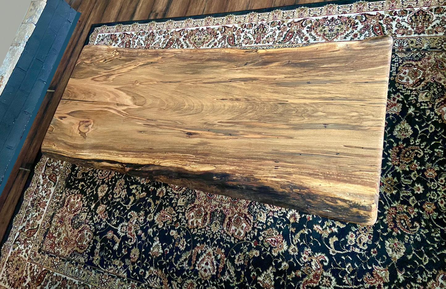 Midsize Live Edge Wormy Ambrosia Maple Coffee Table|Live Edge Maple Table|Large Wormy Maple Coffee Table|Live Edge Spalted Wood Coffee Table