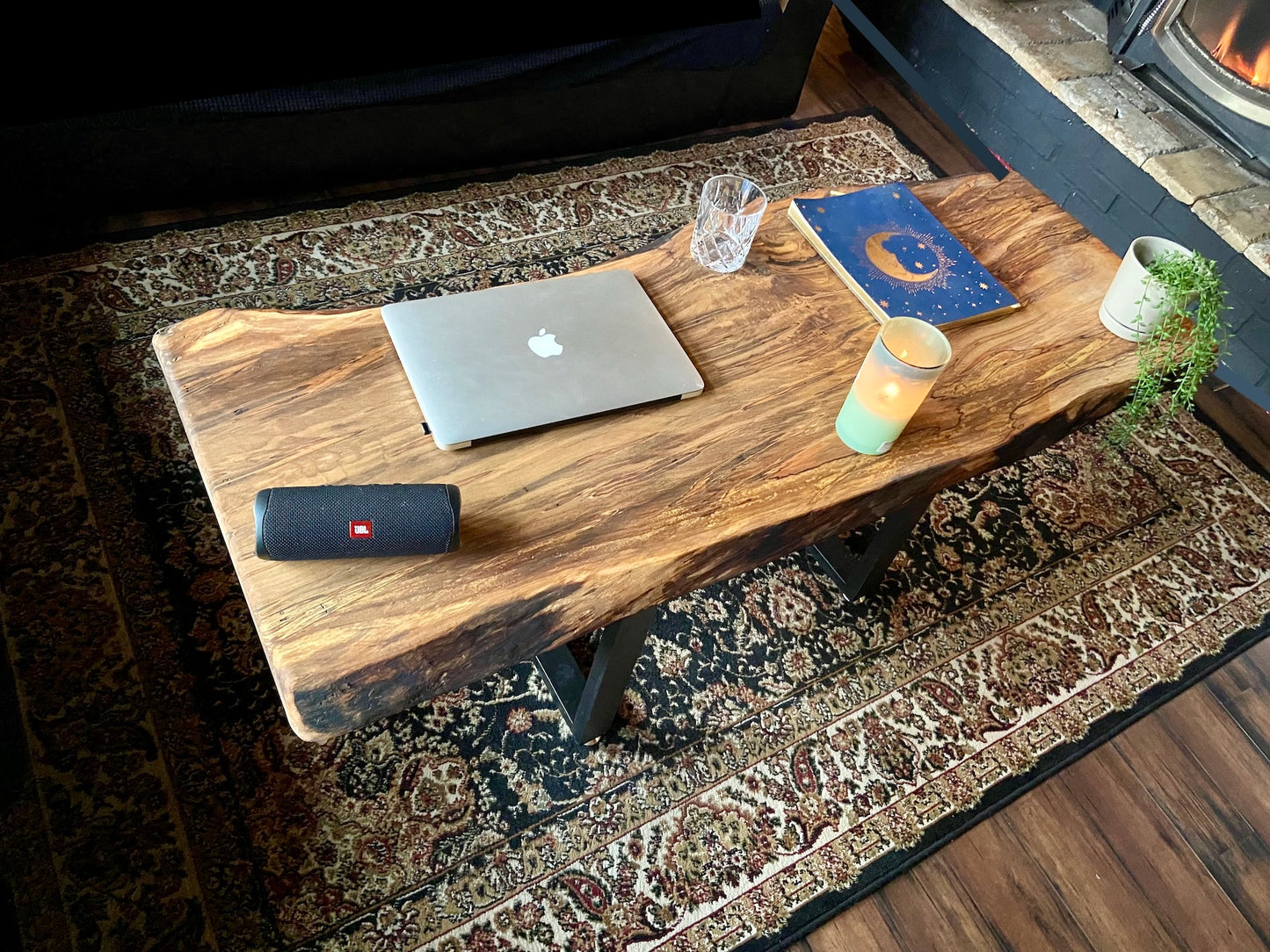 Large Wormy Ambrosia Maple Live Edge Coffee Table|Live Edge Spalted Coffee Table|Large Maple Wood Coffee Table|Live Edge Rustic Coffee Table