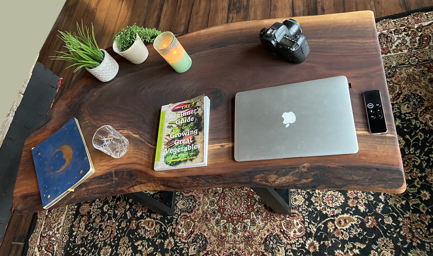 Naturally Round Live Edge Walnut Rustic Coffee Table|Round Wood Table|Round Walnut Table|Large Rustic Table|Large Wood Coffee Table