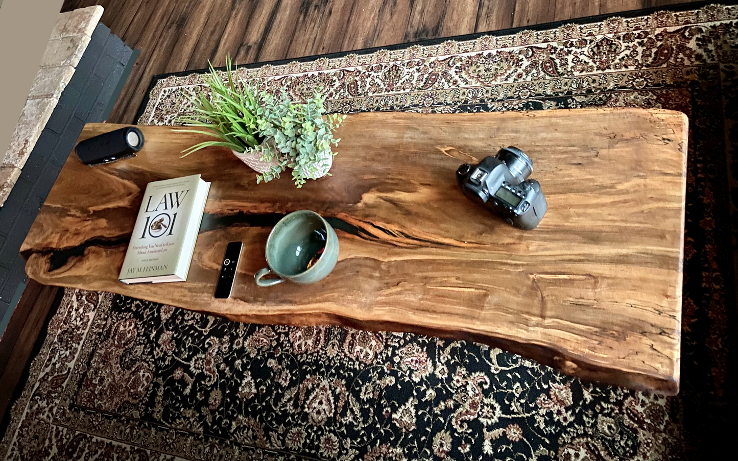 Live Edge Ambrosia Maple Coffee Table|Live Edge Wormy Maple Table|Rustic Maple Wood Display Table|Large Live Edge Wood Epoxy Coffee Table