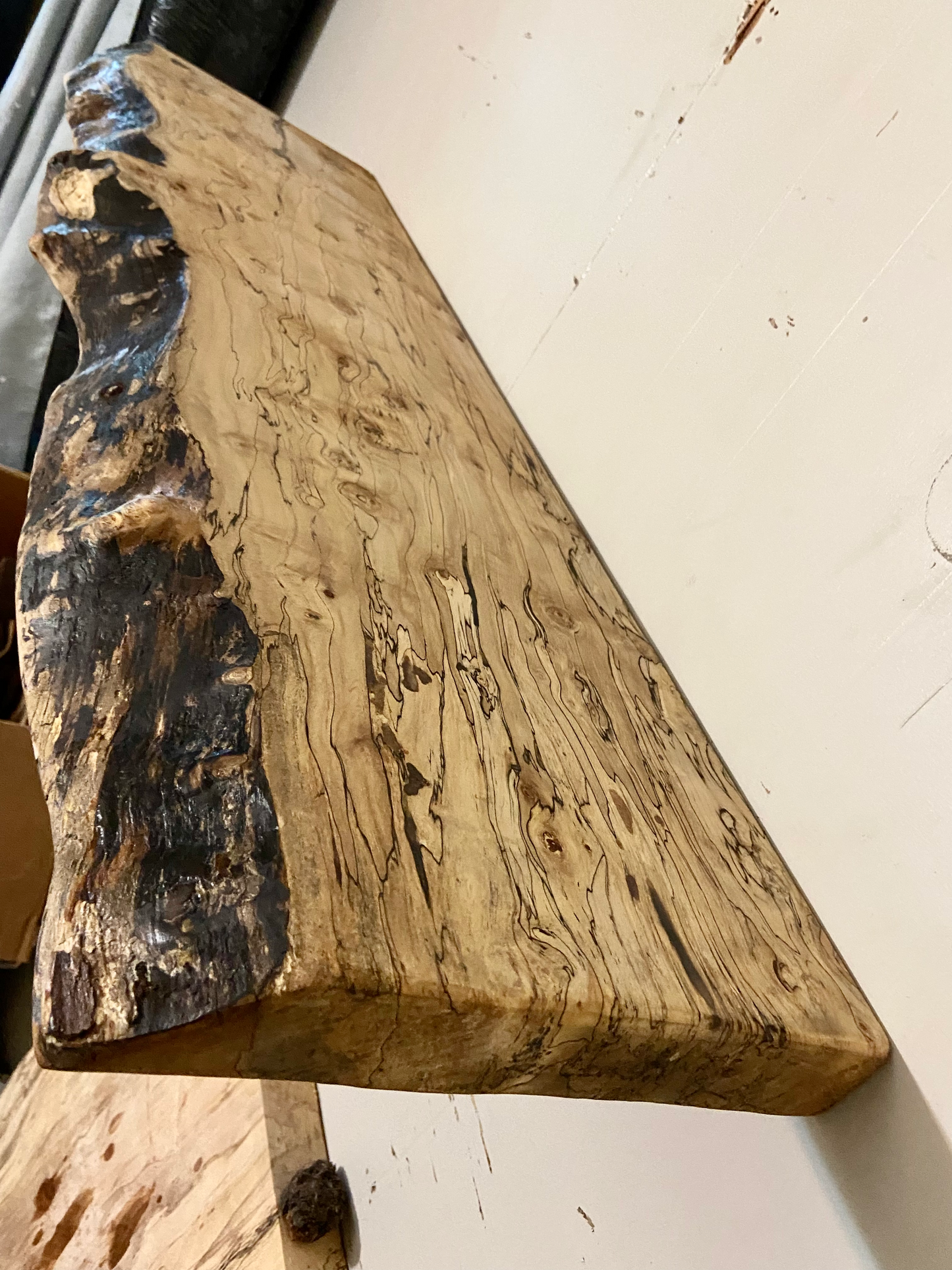 Unique Raw Edge Spalted Maple Floating Shelves (SOLD)