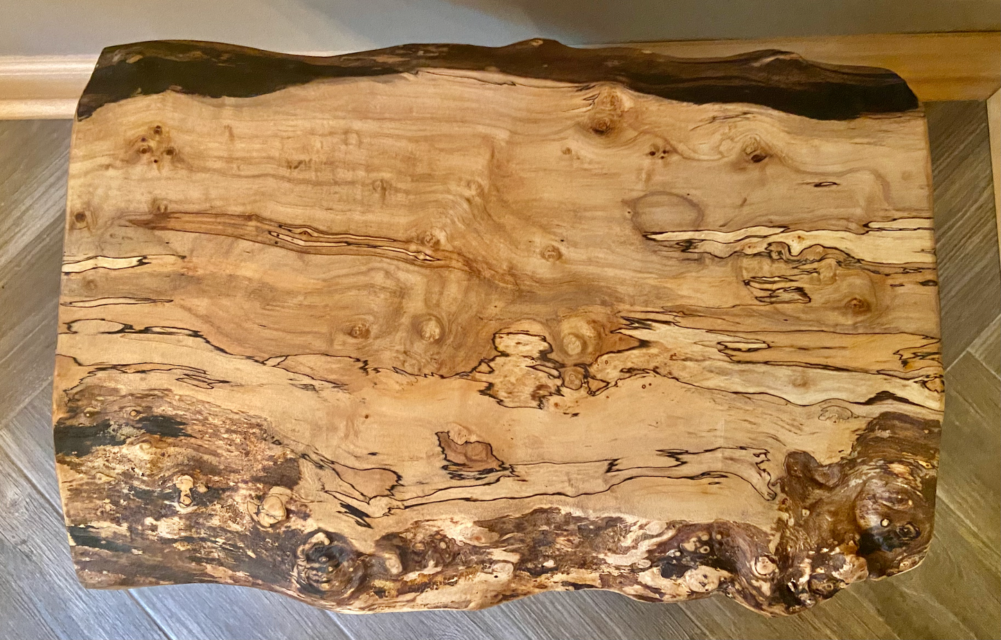 Small Unique Live Edge Spalted Maple End Table - 24" x 16" (SOLD)