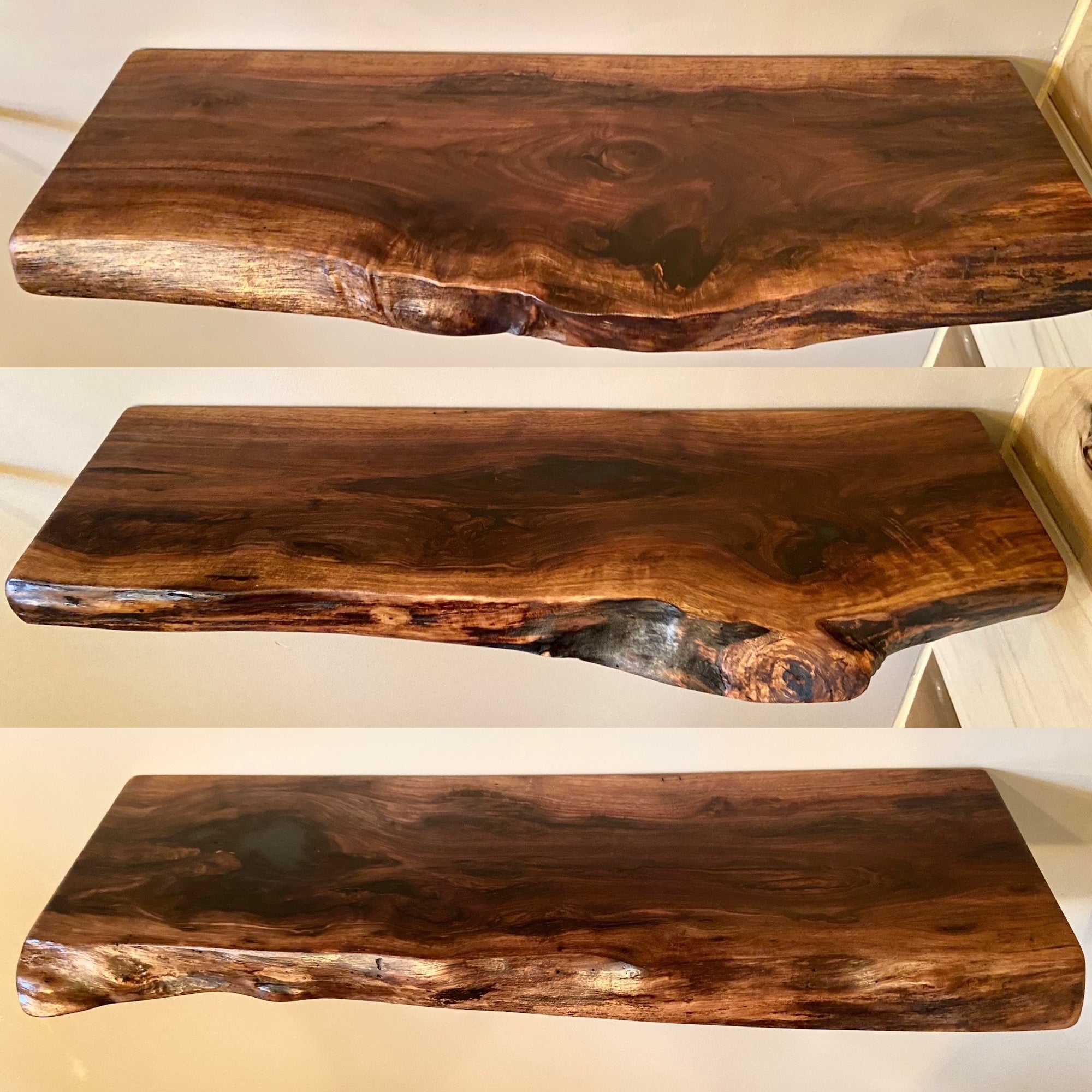 Natural edge wood deals shelf