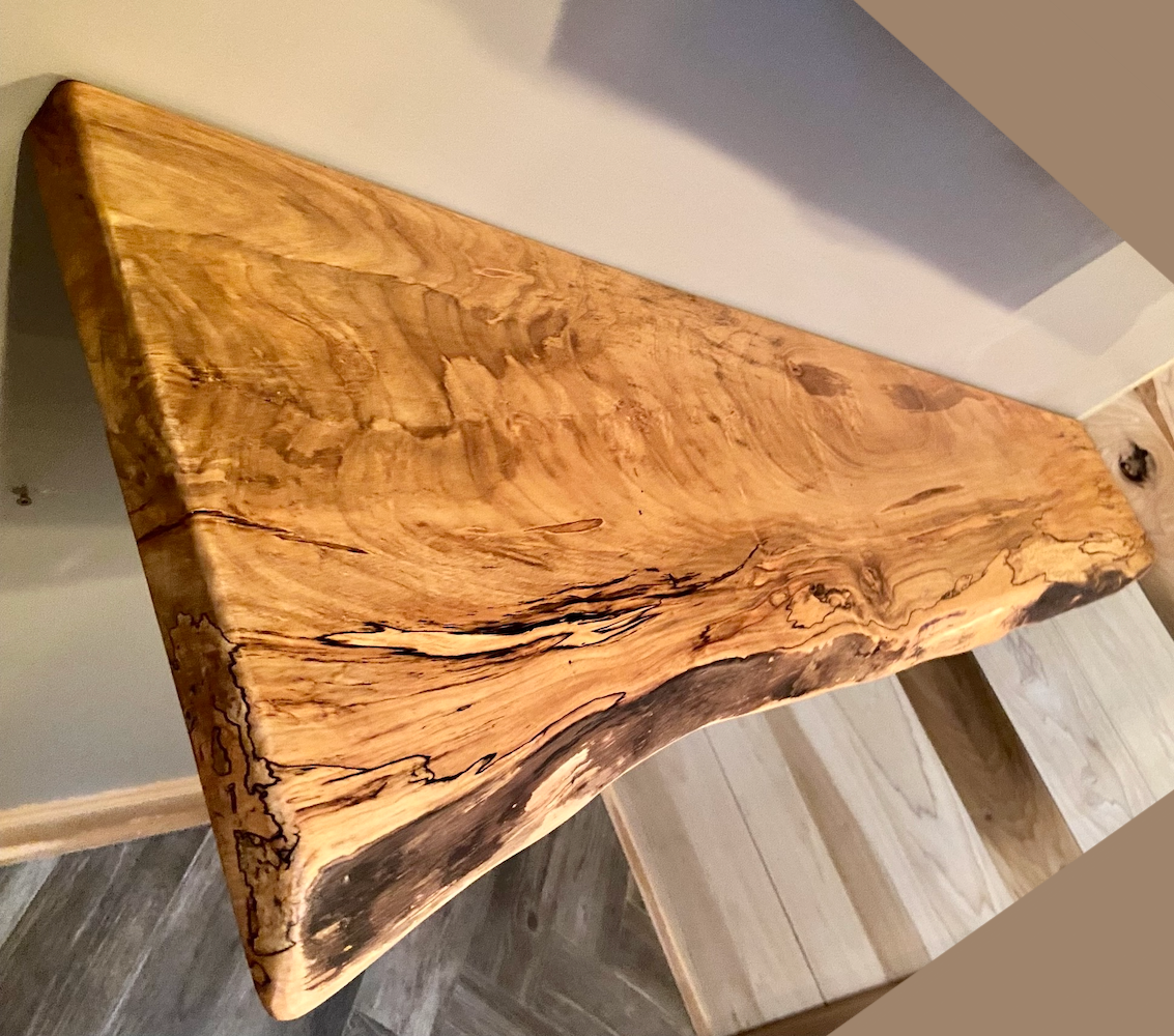 Custom Live Edge Spalted Maple Floating Shelves*Natural Edge Wood Shelf*Live Edge Floating Shelf*Live Edge Mantel*Live Edge Ledge